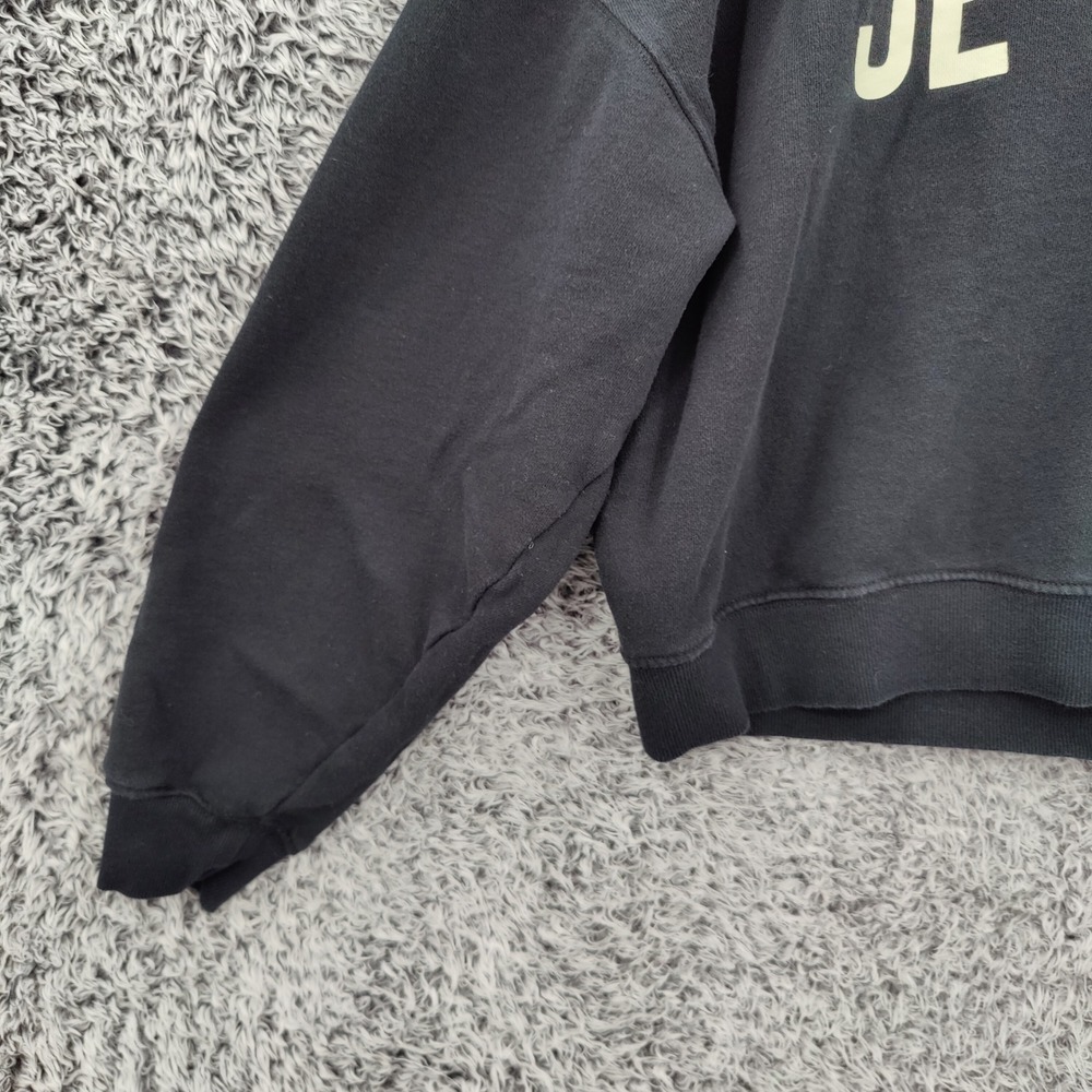 Z Supply Womens Parisian Chic Je T'aime Sweatshirt M Black Cotton Graphic Crop - Picture 9 of 16